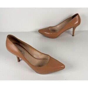 Prada Brown Leather Classic Pointy Toe Stiletto Kitten Heels Size EU 39.5 US 9.5